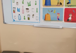 Dzieci uczestniczą w zajęciu edukacyjnym na temat segregacji odpadów.