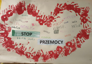 Praca plastyczna Serce - Stop przemocy