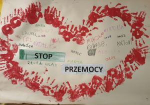 Praca plastyczna Serce - Stop przemocy